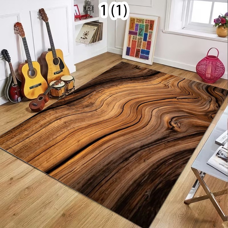Commercial Kitchen Non Slip Flooring - Doğal Ahşap Desenli Alan Halısı Kahverengi