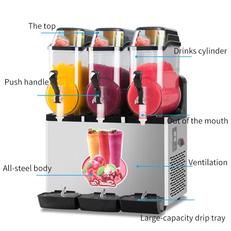Cold Drink Dispenser - Otomatik Ticari Slushy Makinesi, 36L Kapasiteli,