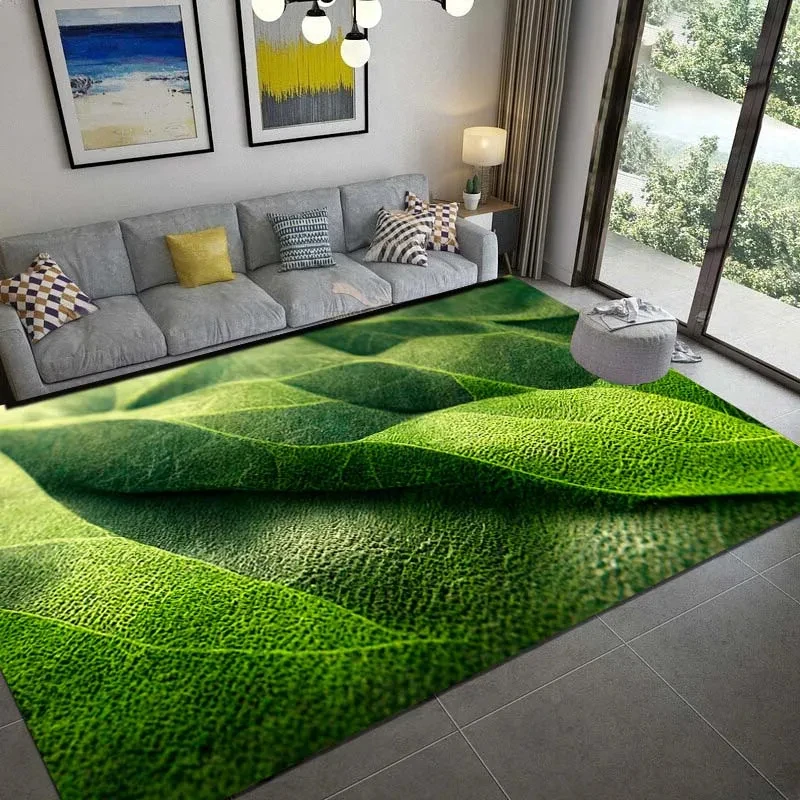 Commercial Kitchen Non Slip Flooring - Yaz Yeşil Palmiye Yaprakları Halılar Çim