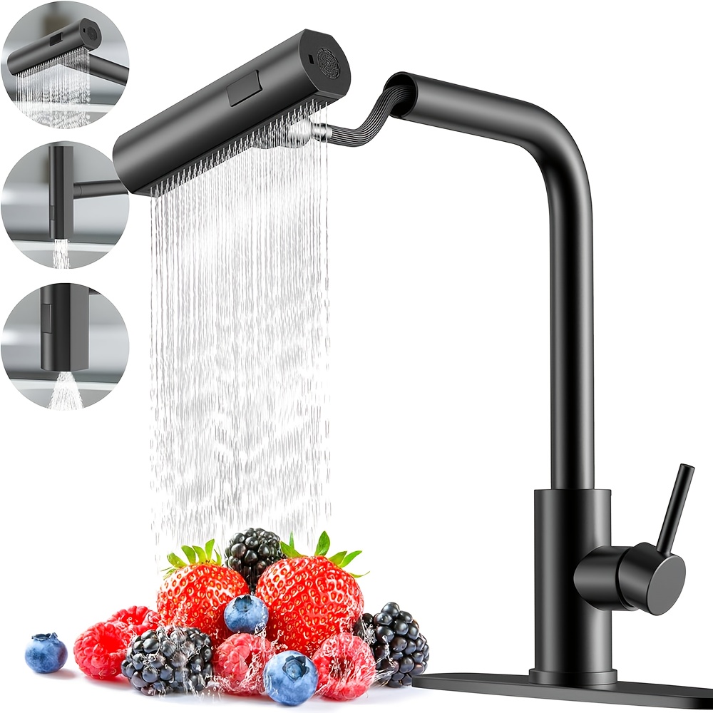 1 PC Siyah Mutfak Musluk Aşağı - Commercial Kitchen Faucets incelemesi ve fiyatı