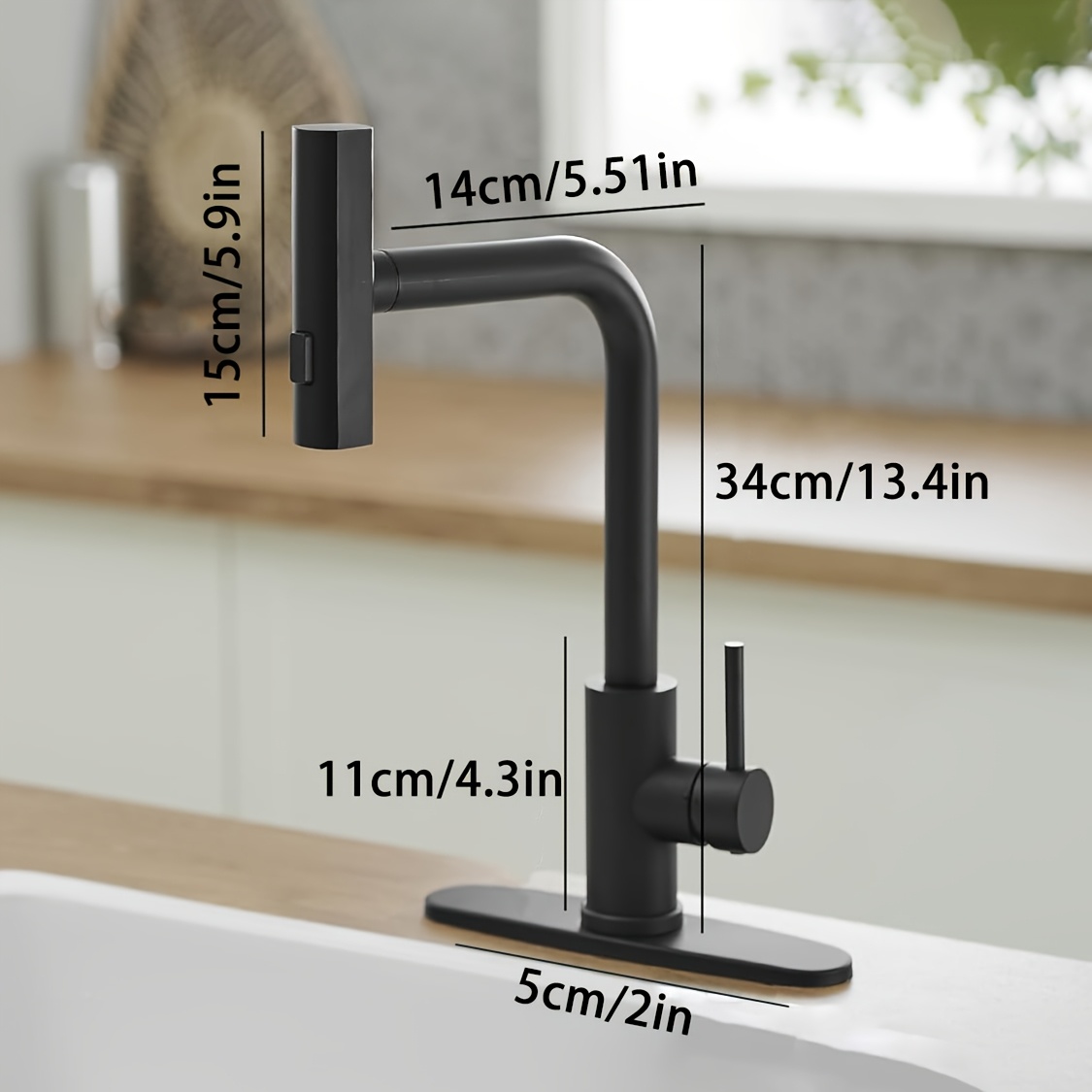 1 PC Siyah Mutfak Musluk Aşağı - Commercial Kitchen Faucets incelemesi ve fiyatı